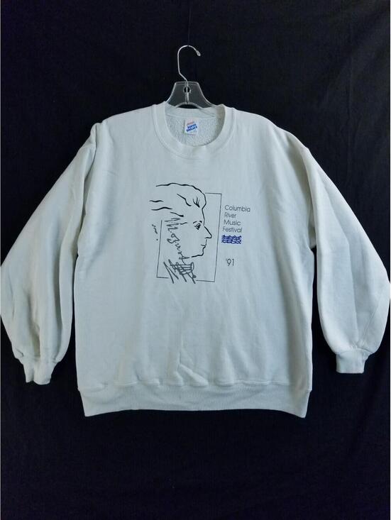 JERZEES Other - VTG Mozart Head Columbia River Music FESTIVAL 91 Concert White L Sweatshirt